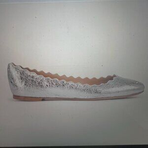 Chloe Lauren Ballet Flat - Silver - Size 36.6 (6.5)